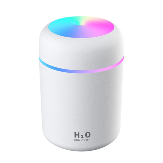 Humidificateur à ultrasons 300 ml avec éclairage anneau de couleur silencieux