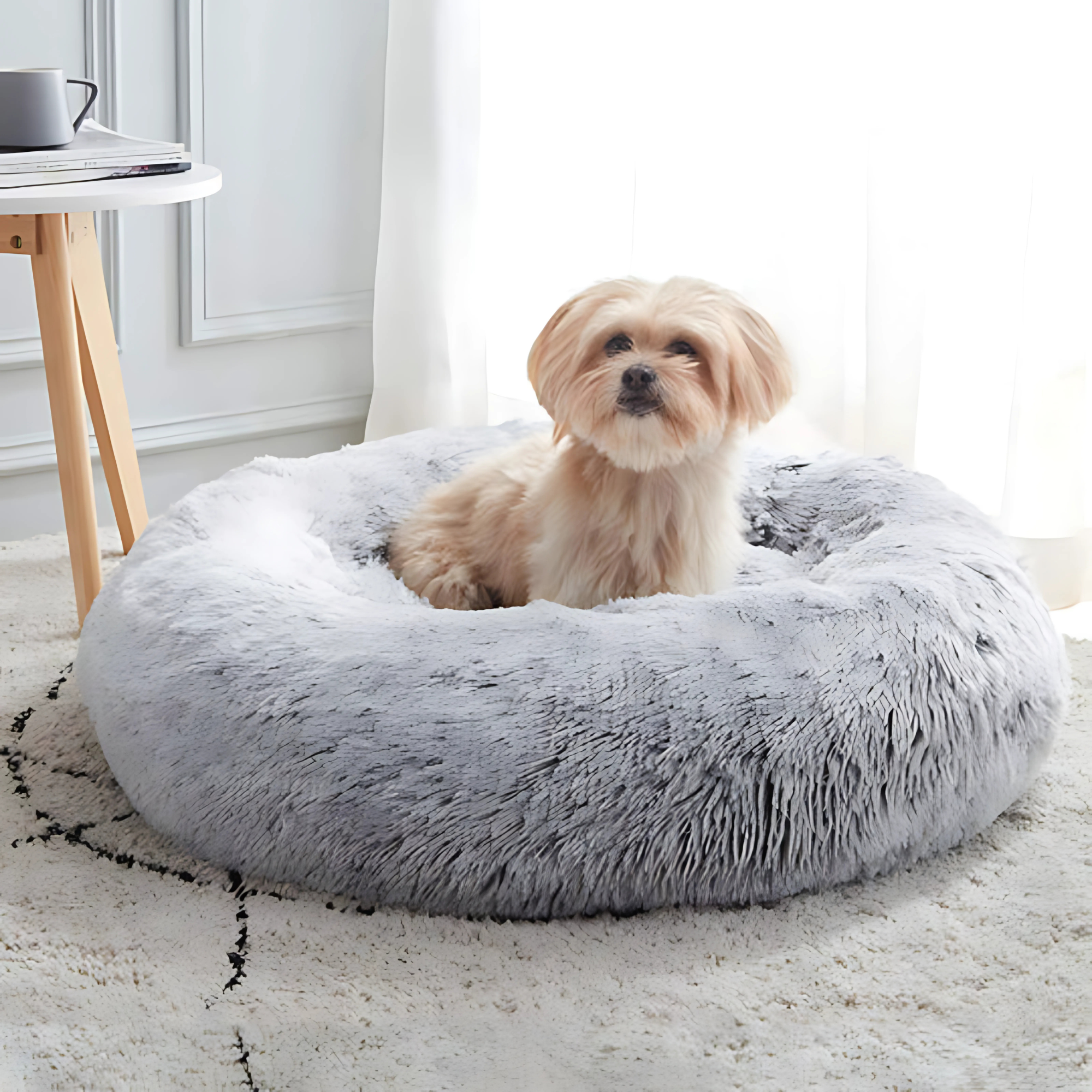 Lit Douillet pour Animaux de Compagnie en Velours Ultra-Doux