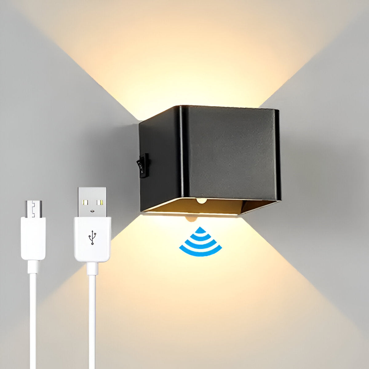 Applique murale avec USB et prise secteur – blanc chaud et blanc froid