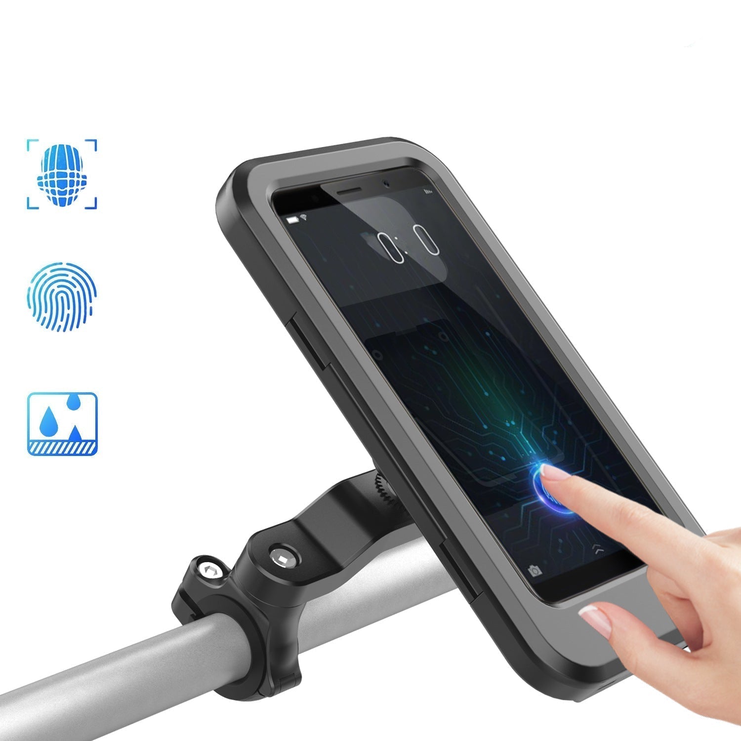Support Téléphone Vélo Étanche avec Charge Sans Fil 15W et Batterie Intégrée