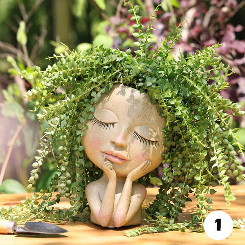 Pot de Fleurs en Forme de Visage pour Succulentes et Décoration de Jardin