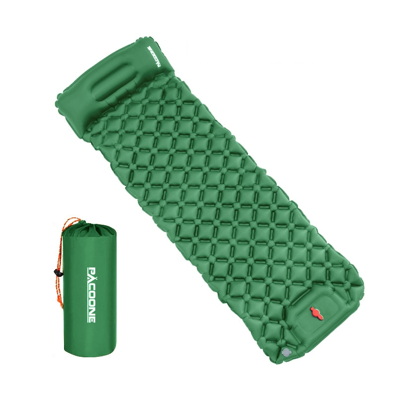 Matelas de Camping Gonflable avec Pompe Intégrée et Oreiller