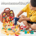 Coffret de Construction Montessori avec Perceuse pour Enfants