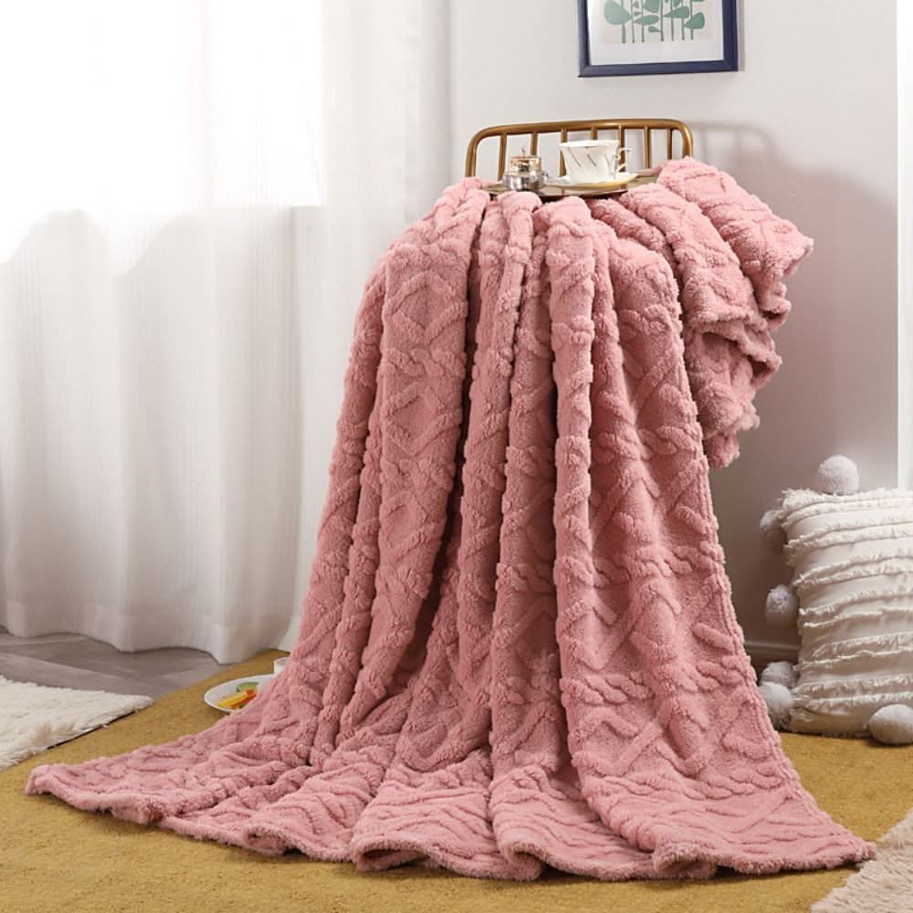 Couverture polaire moelleuse avec design 3D – douce et chaude