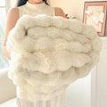 Plaid double épaisseur en fausse fourrure peluche – doux, chaud et lavable en machine