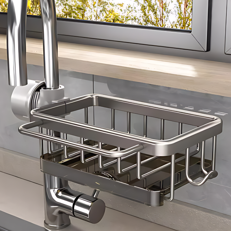 Étagère de vidange pour évier – sans perçage, en aluminium