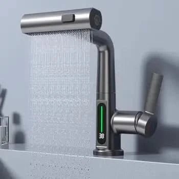 Robinet de lavabo numérique avec affichage de la température – moderne et sans gouttes