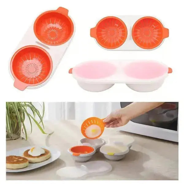 Cuiseur d'œufs pochés au micro-ondes en silicone – Portable et réutilisable