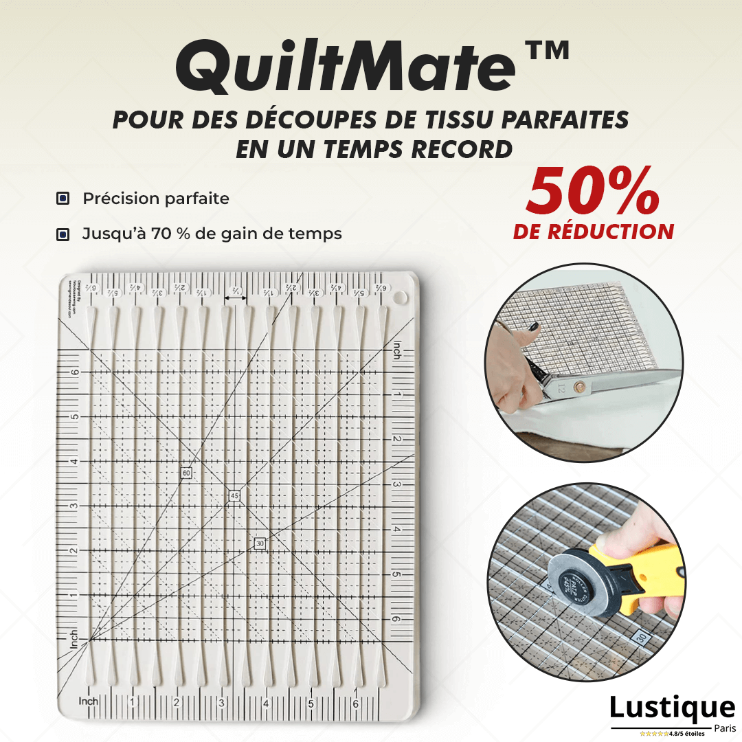 Règle de découpe tissu pour quilting et patchwork – précision et rapidité