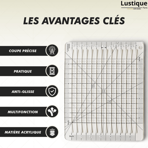 Règle de découpe tissu pour quilting et patchwork – précision et rapidité