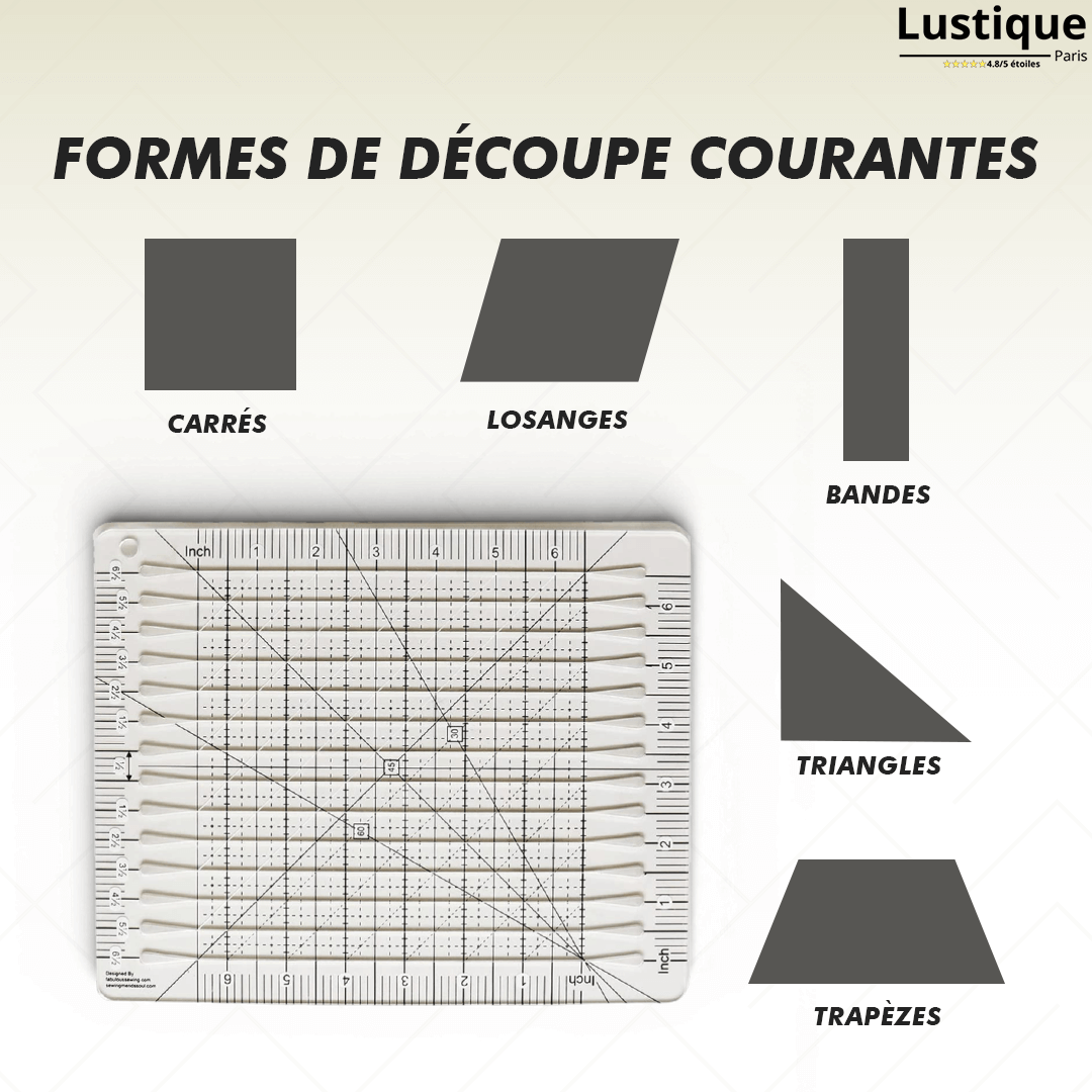 Règle de découpe tissu pour quilting et patchwork – précision et rapidité