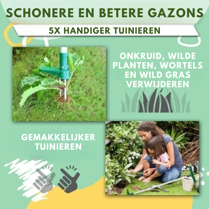 Désherbeur à Racines Debout – Outil de Jardinage à 3 Dents en Aluminium