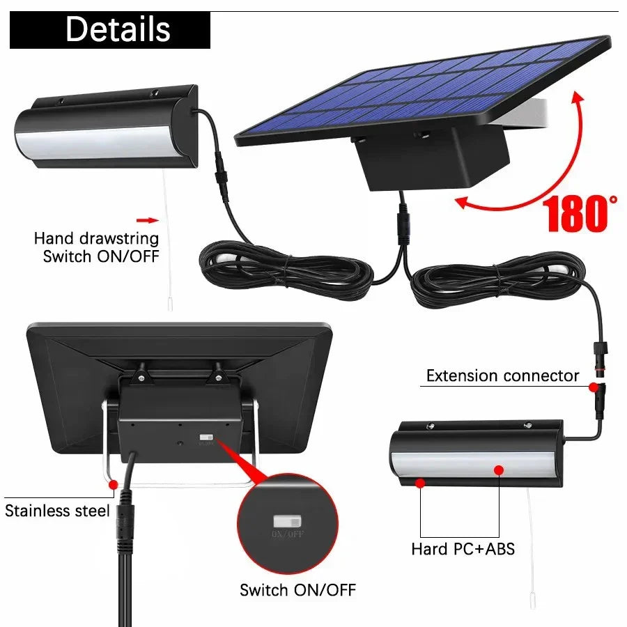 Suspension solaire intérieur & extérieur avec interrupteur à tirette IP65 étanche