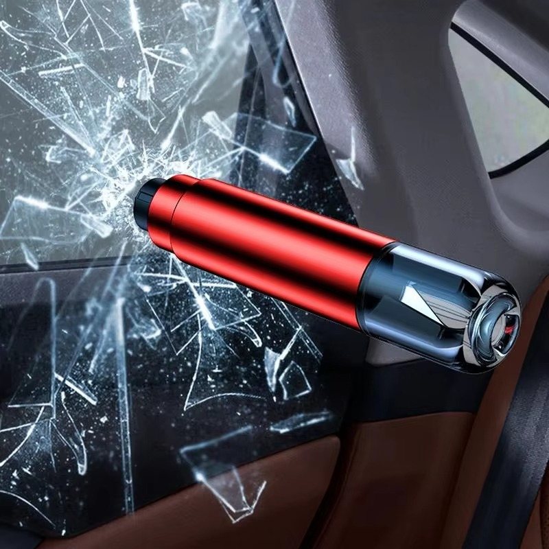Outil d'urgence voiture 2-en-1 brise-vitre et coupe-ceinture