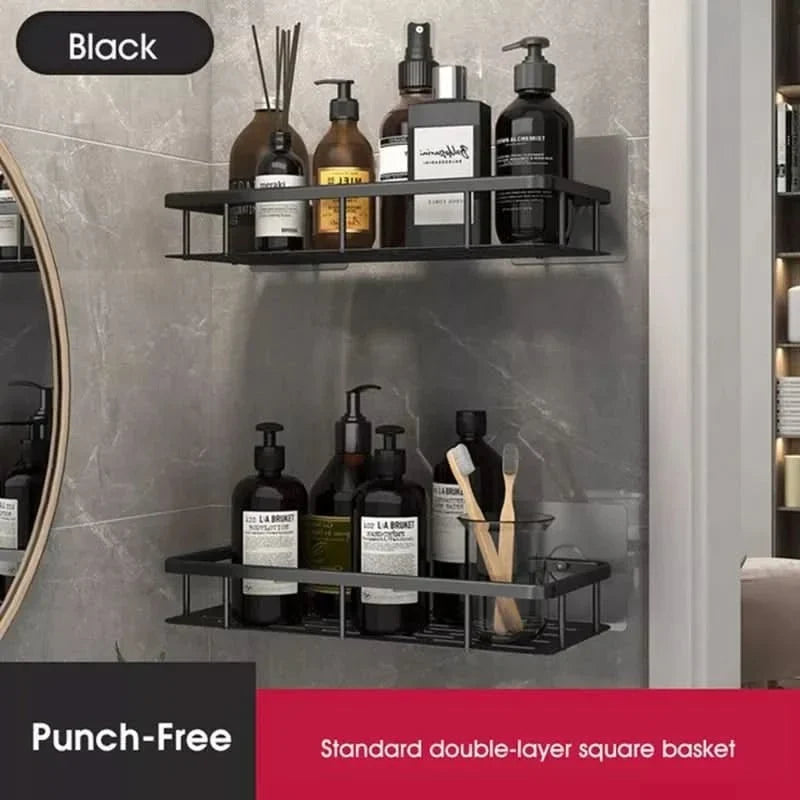 Étagère de salle de bain sans perçage – gain de place et élégante