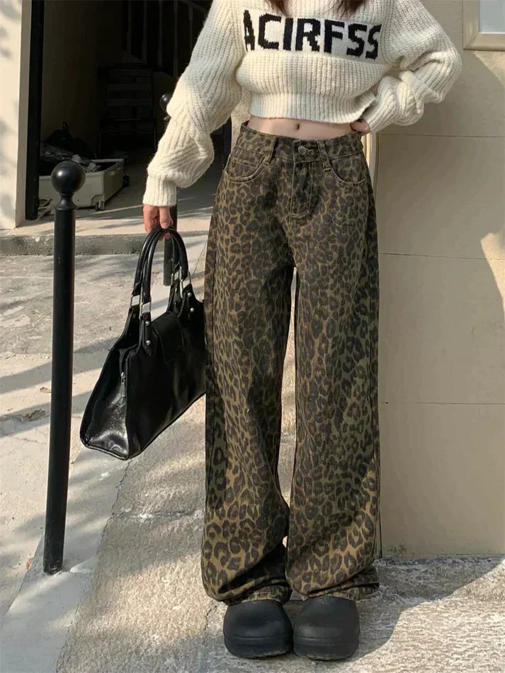 Meike™ – Jean stylé avec imprimé léopard tendance [50 % de réduction]
