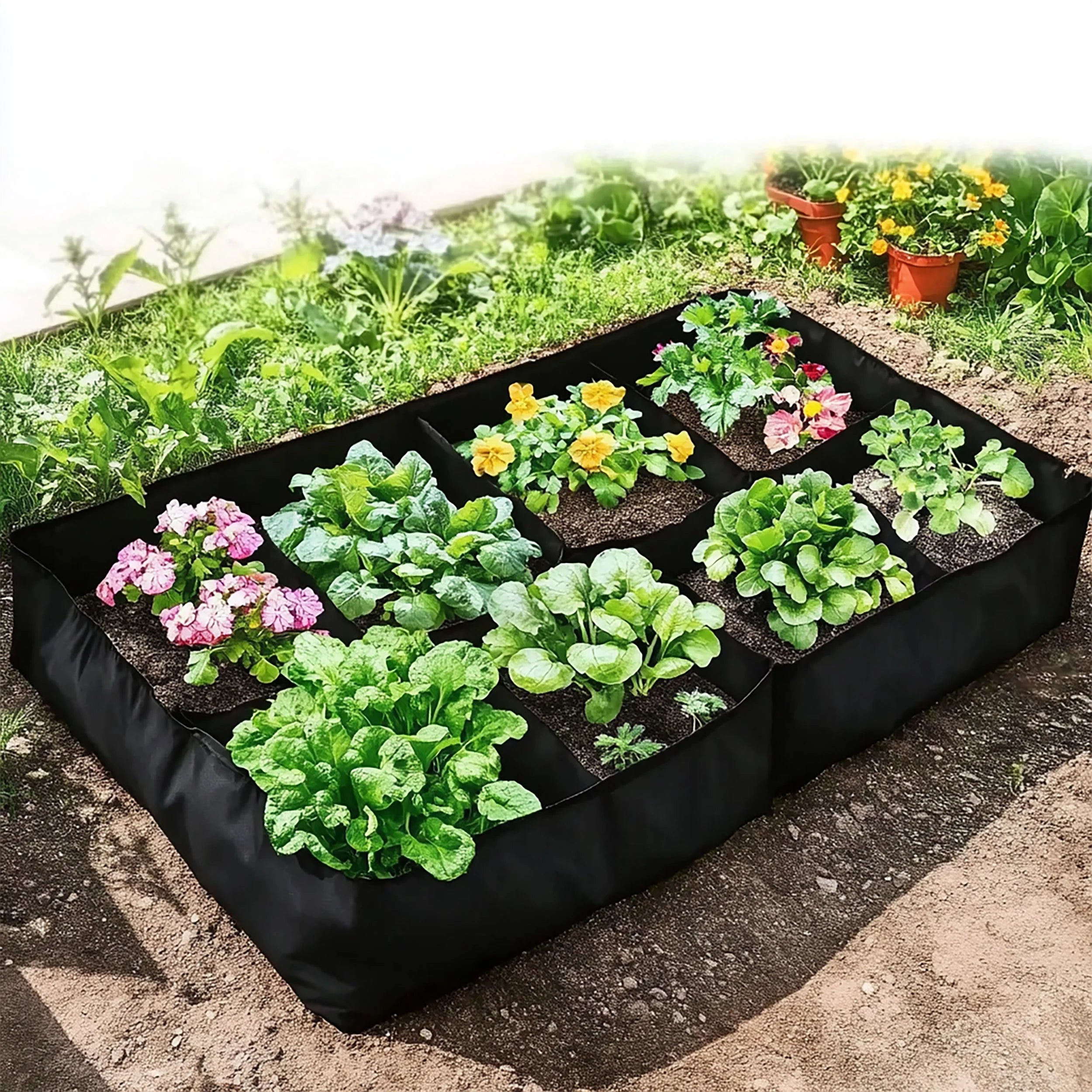 Jardinière Multi-Poches en Tissu Respirant pour Herbes et Légumes