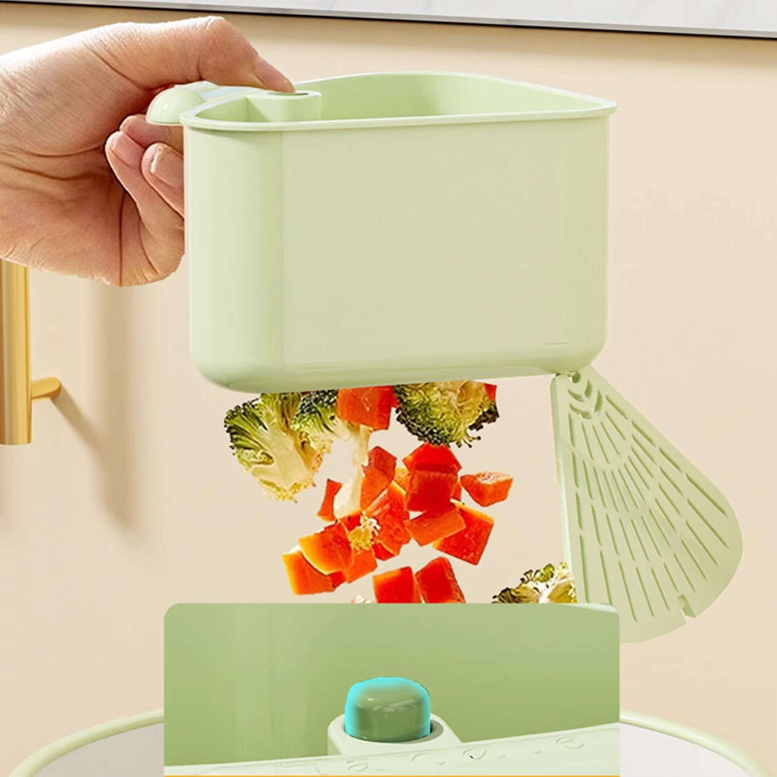 Panier de coin pour évier avec filtre et ventouses – Anti-obstruction