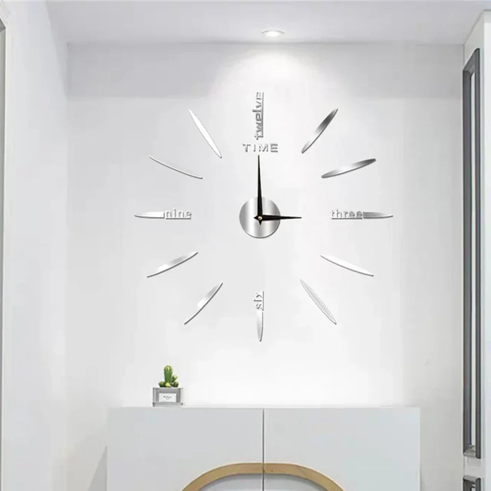 Horloge murale 3D autocollante en acrylique – Moderne et personnalisable