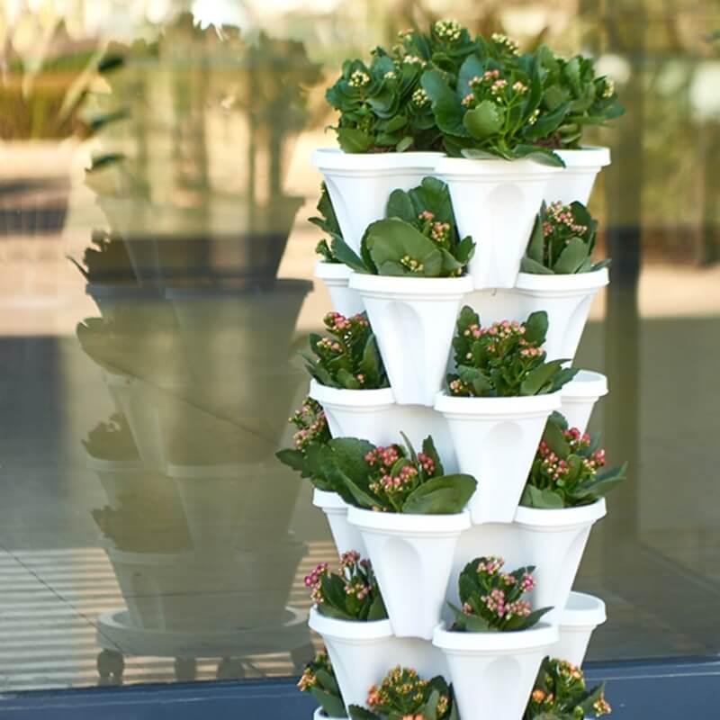 Tour de plantation verticale empilable 4 niveaux pour balcon et jardin
