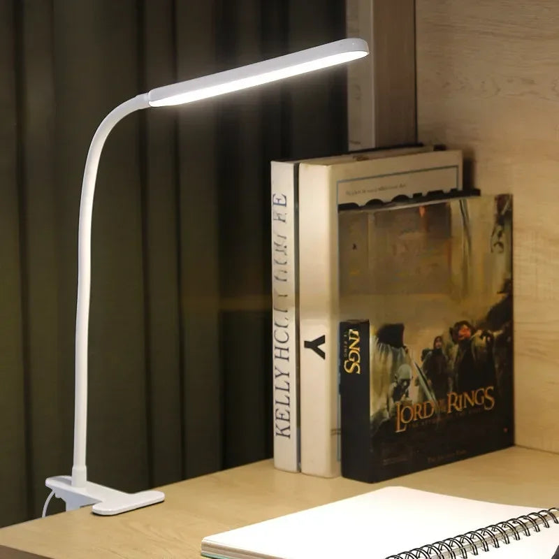 Lampe pince à col de cygne – dimmable, 3 couleurs de lumière, USB
