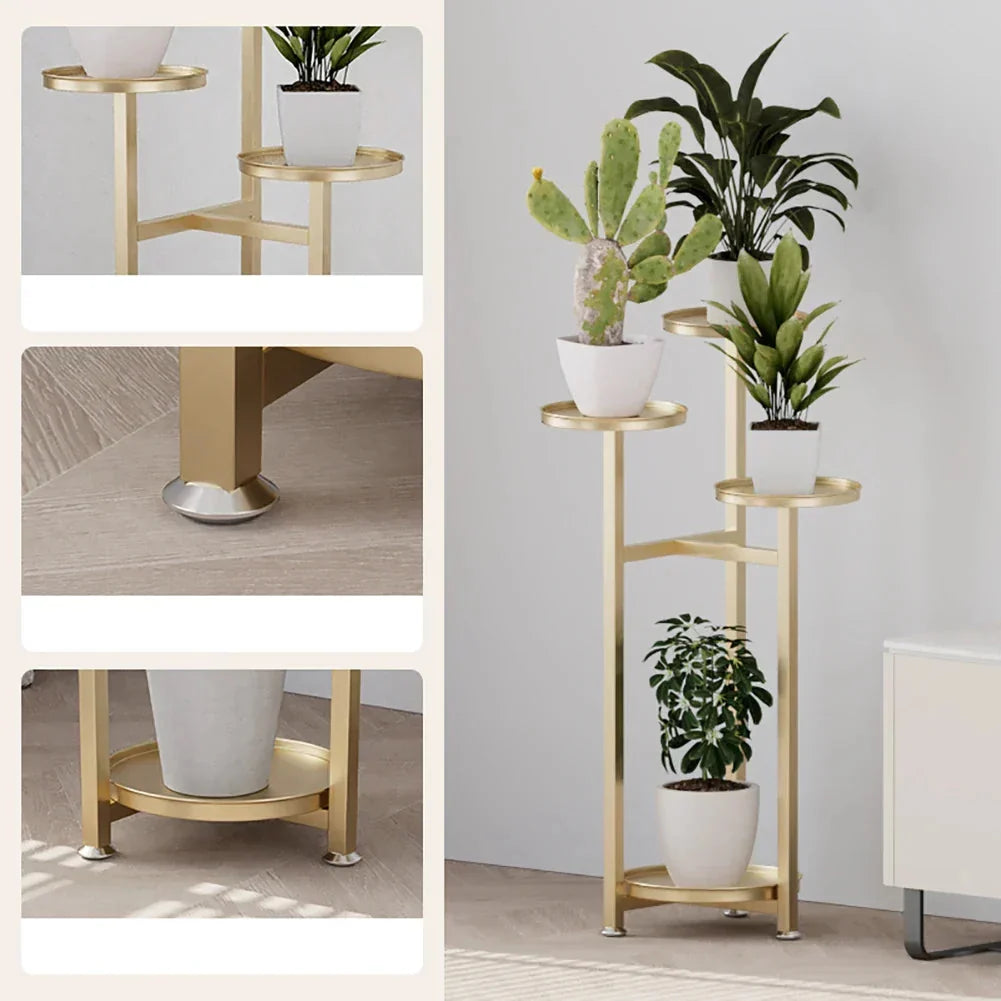 Étagère à plantes multi-niveaux avec plateaux ronds – 3 hauteurs au choix