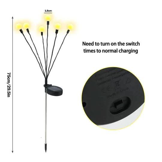 Lampe Solaire Jardin LED Effet Lucioles – Éclairage Extérieur Automatique