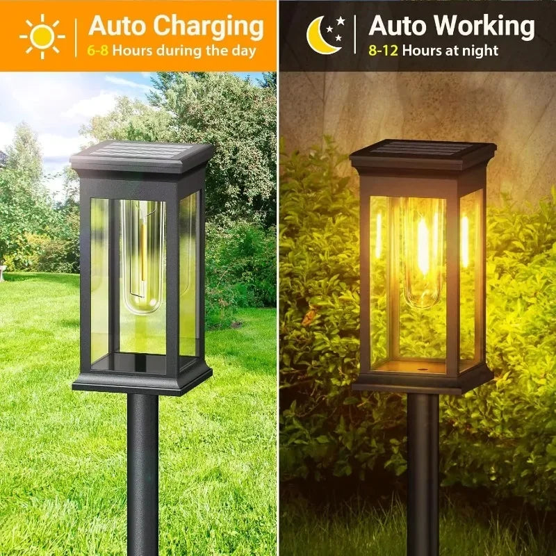 Lampe de jardin design lanterne avec LED à filament – Lot de 2