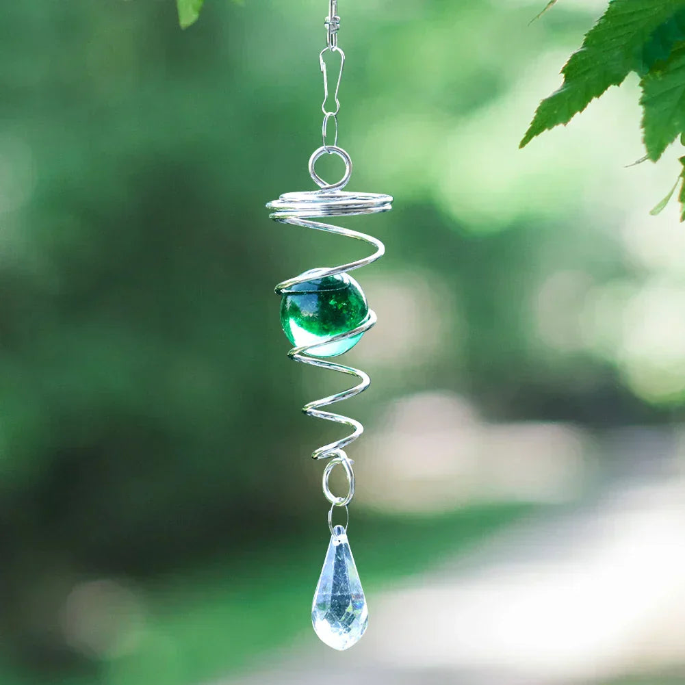Carillon à Vent Spirale en Acier Inoxydable – Décoration Jardin Extérieur