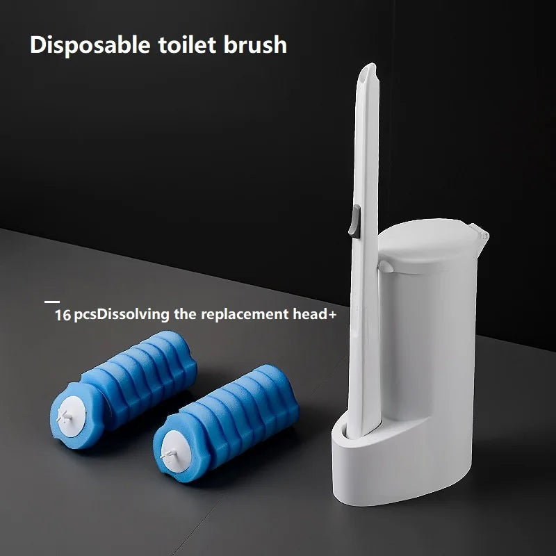 Brosse WC Jetable avec Liquide Nettoyant Intégré – 24 Recharges