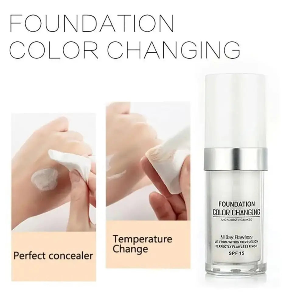 Fond de Teint Changeant de Couleur SPF15 – Adaptation Automatique au Teint
