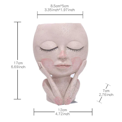 Pot de Fleurs en Forme de Visage pour Succulentes et Décoration de Jardin