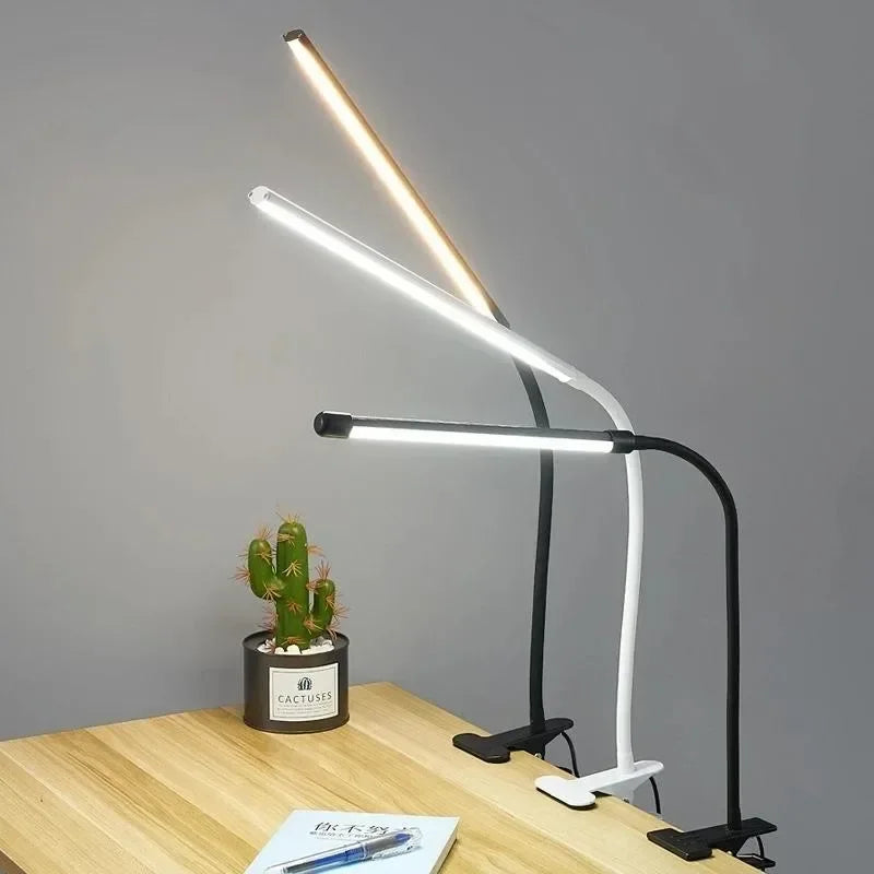 Lampe pince à col de cygne – dimmable, 3 couleurs de lumière, USB