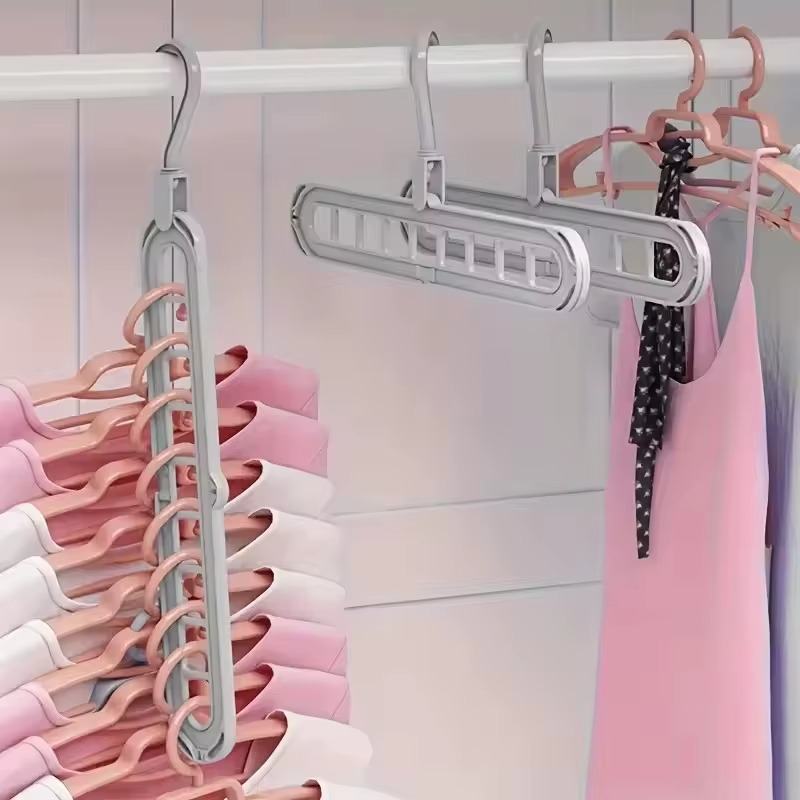 Cintre Pivotant 360° avec 9 Trous – Gain de Place pour Armoire