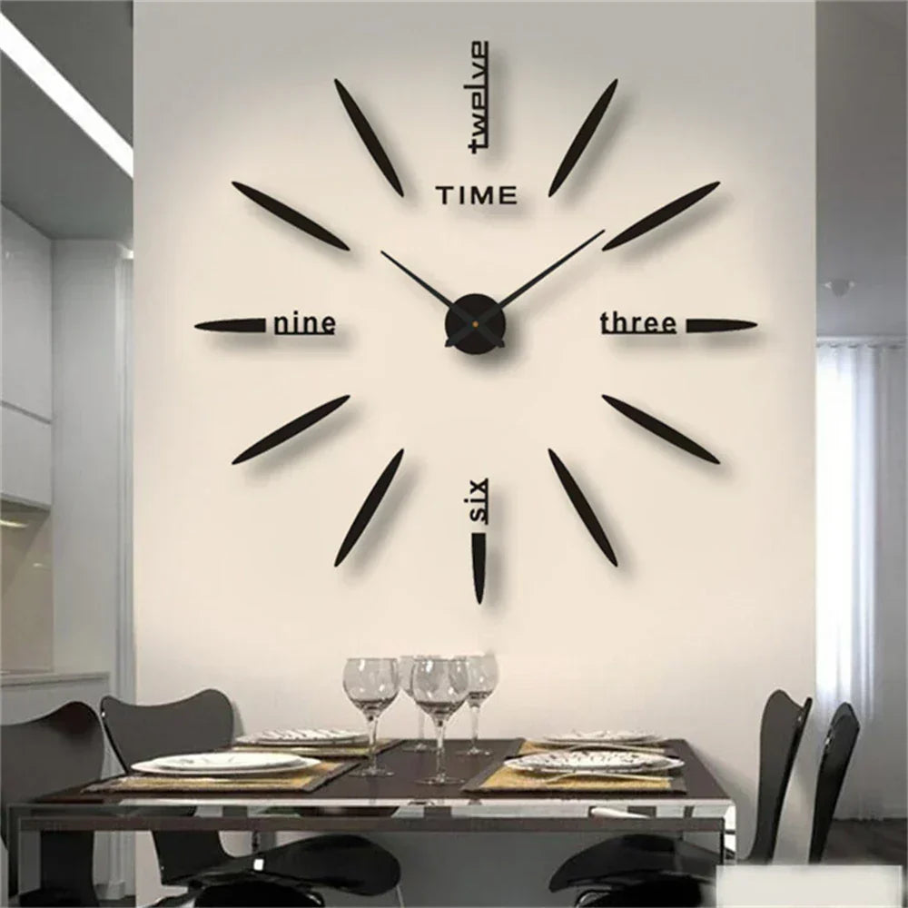 Horloge murale 3D autocollante en acrylique – Moderne et personnalisable