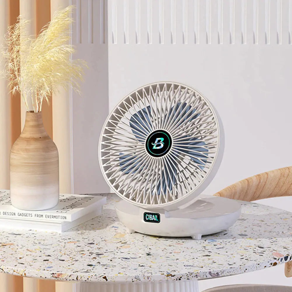 Ventilateur Pliable 2-en-1 Rechargeable – Table et Mural, 3 Vitesses
