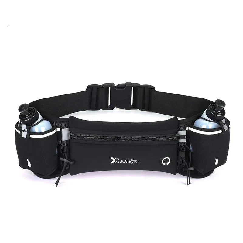 Ceinture de Course avec 2 Porte-Bouteilles et Compartiment de Rangement