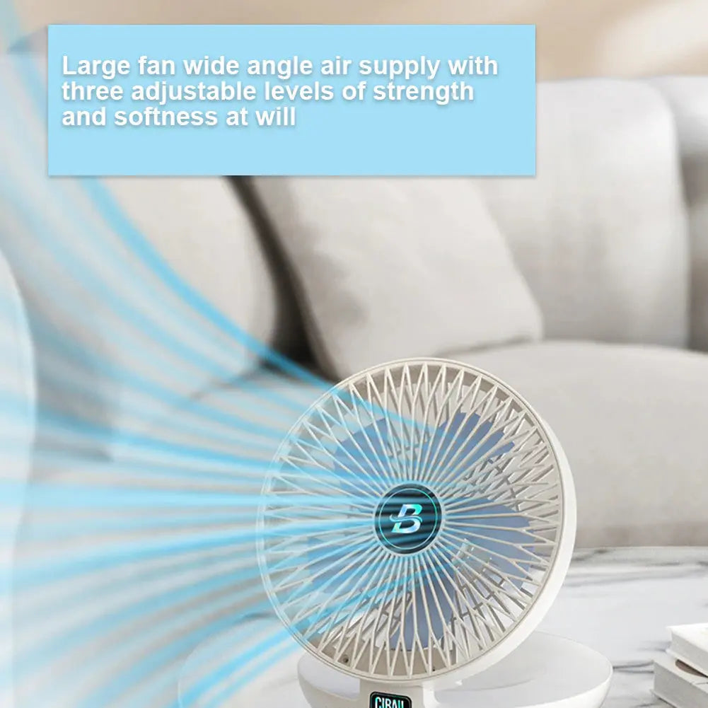 Ventilateur Pliable 2-en-1 Rechargeable – Table et Mural, 3 Vitesses