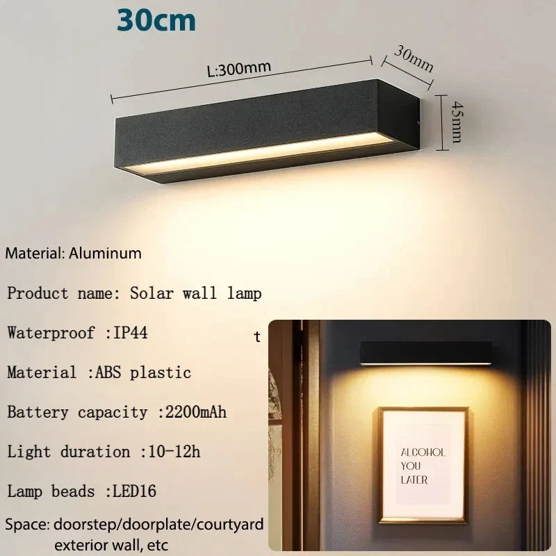 Applique Solaire Extérieure avec 16 LEDs – Blanc Chaud et Blanc Froid