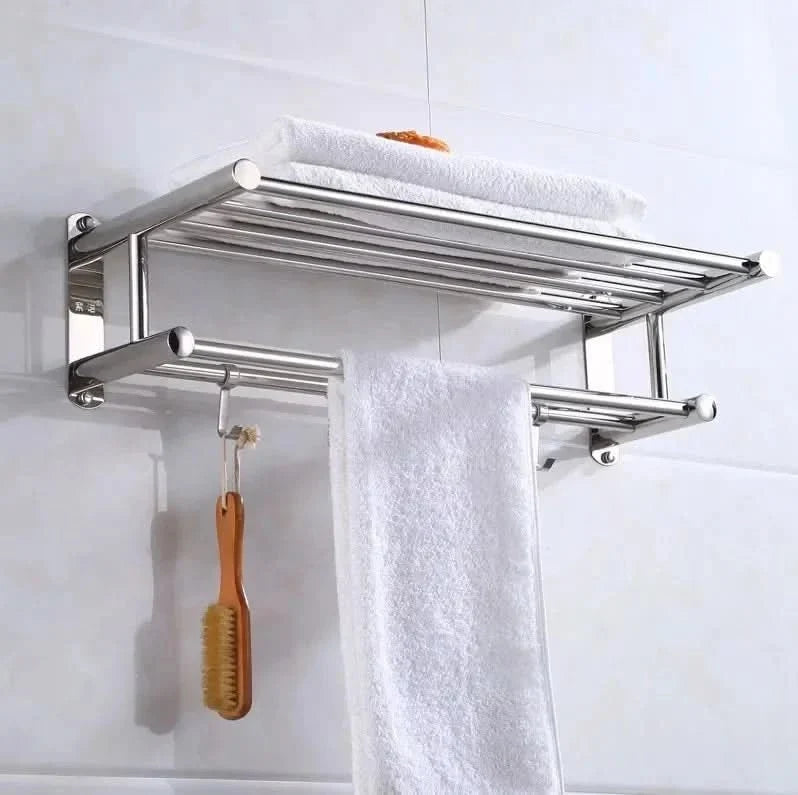 Porte-serviettes en acier inoxydable à fixation murale – sans rouille et moderne