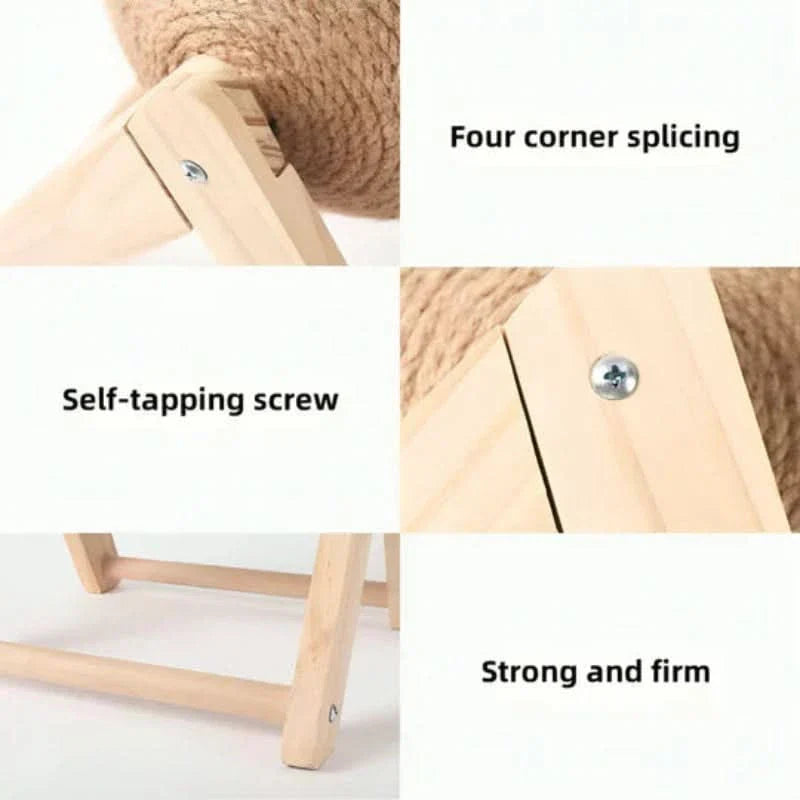 Jouet Griffoir Balle pour Chat 2-en-1 avec Surface de Griffage Intégrée