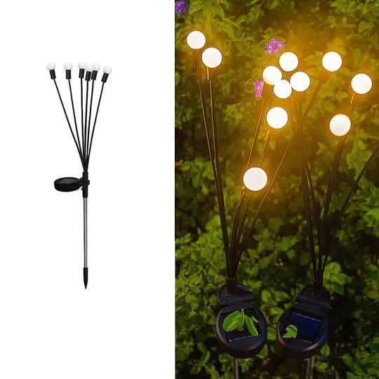 Lampe Solaire Jardin LED Effet Lucioles – Éclairage Extérieur Automatique