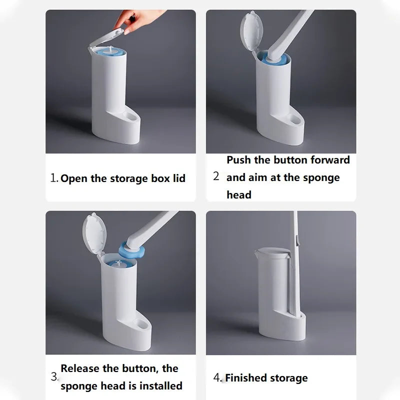 Brosse WC Jetable avec Liquide Nettoyant Intégré – 24 Recharges