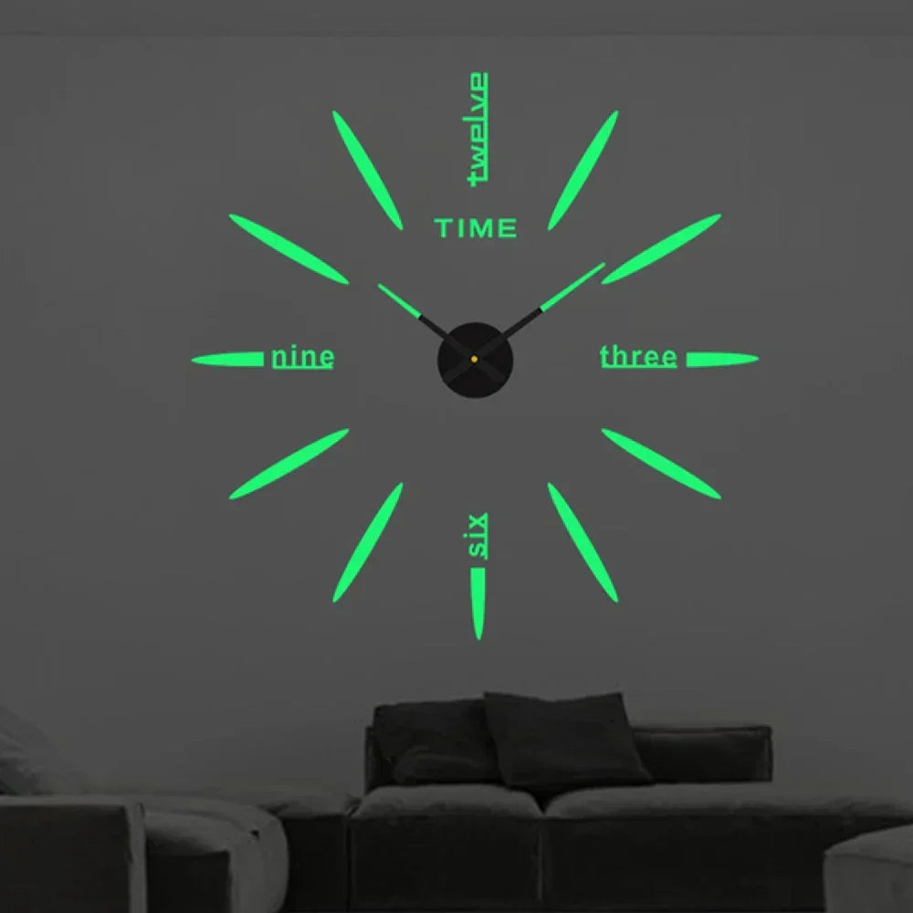 Horloge murale 3D autocollante en acrylique – Moderne et personnalisable