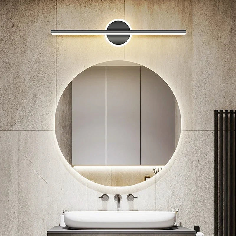 Applique murale LED Noir Or – Luminaire miroir 40/60/80 cm