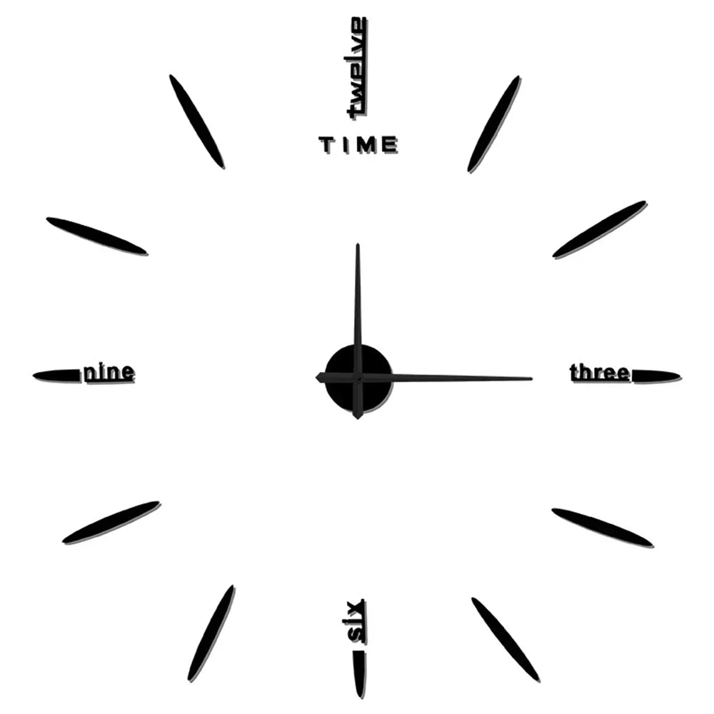 Horloge murale 3D autocollante en acrylique – Moderne et personnalisable