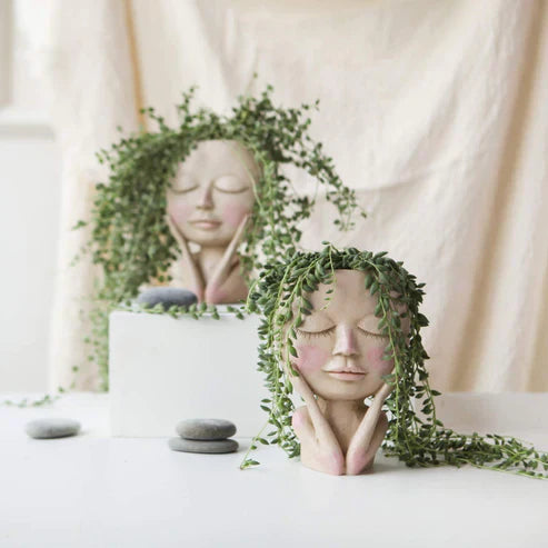 Pot de Fleurs en Forme de Visage pour Succulentes et Décoration de Jardin