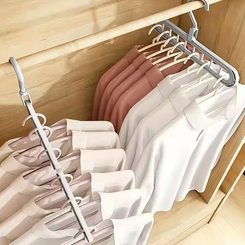 Cintre Pivotant 360° avec 9 Trous – Gain de Place pour Armoire