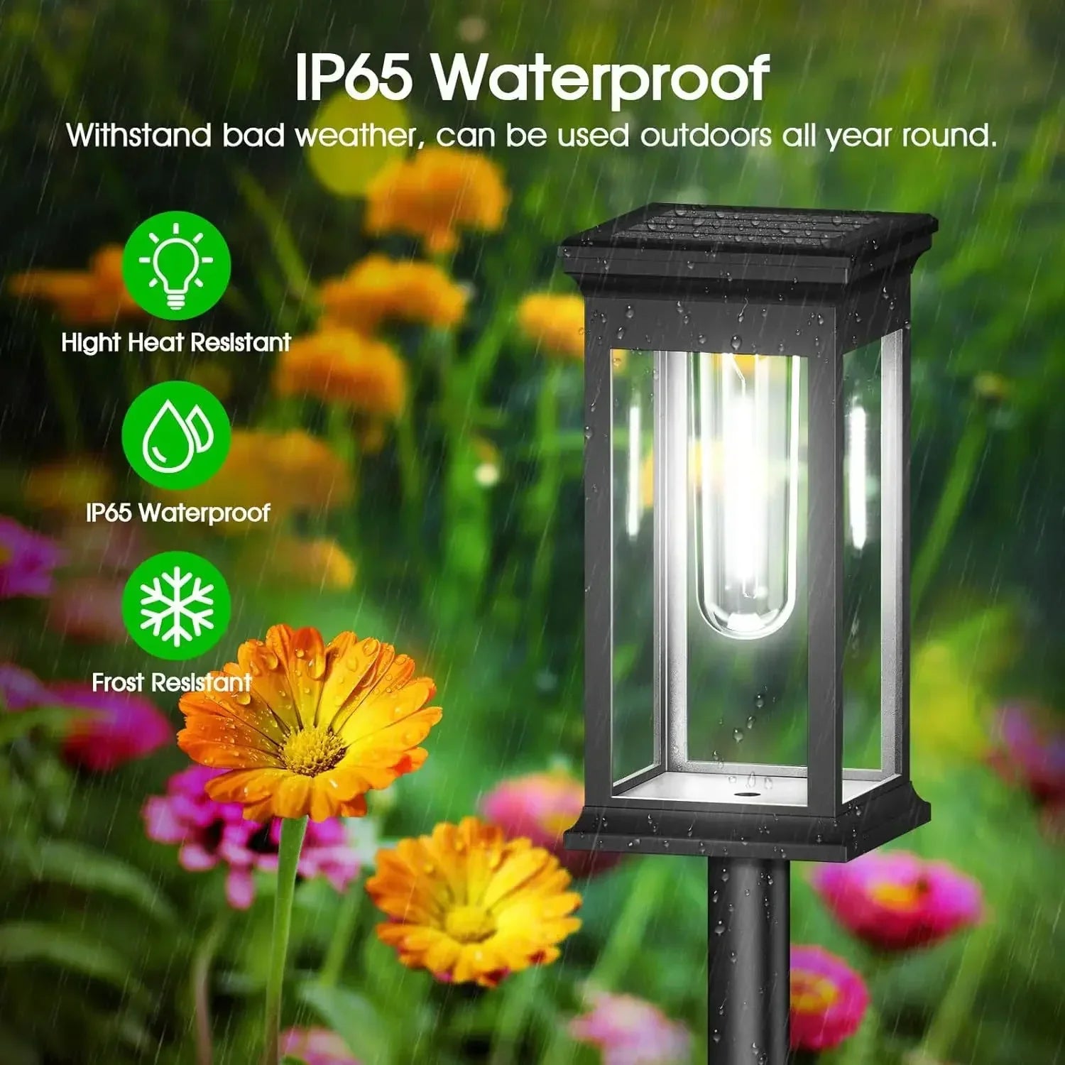 Lampe de jardin design lanterne avec LED à filament – Lot de 2