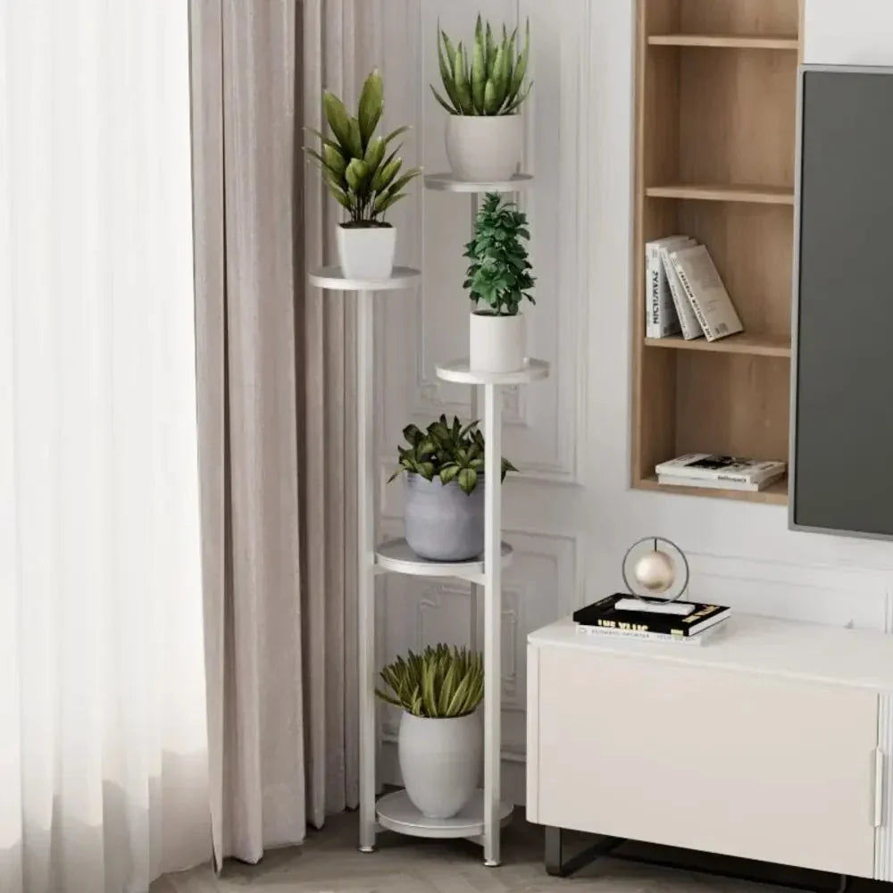 Étagère à plantes multi-niveaux avec plateaux ronds – 3 hauteurs au choix